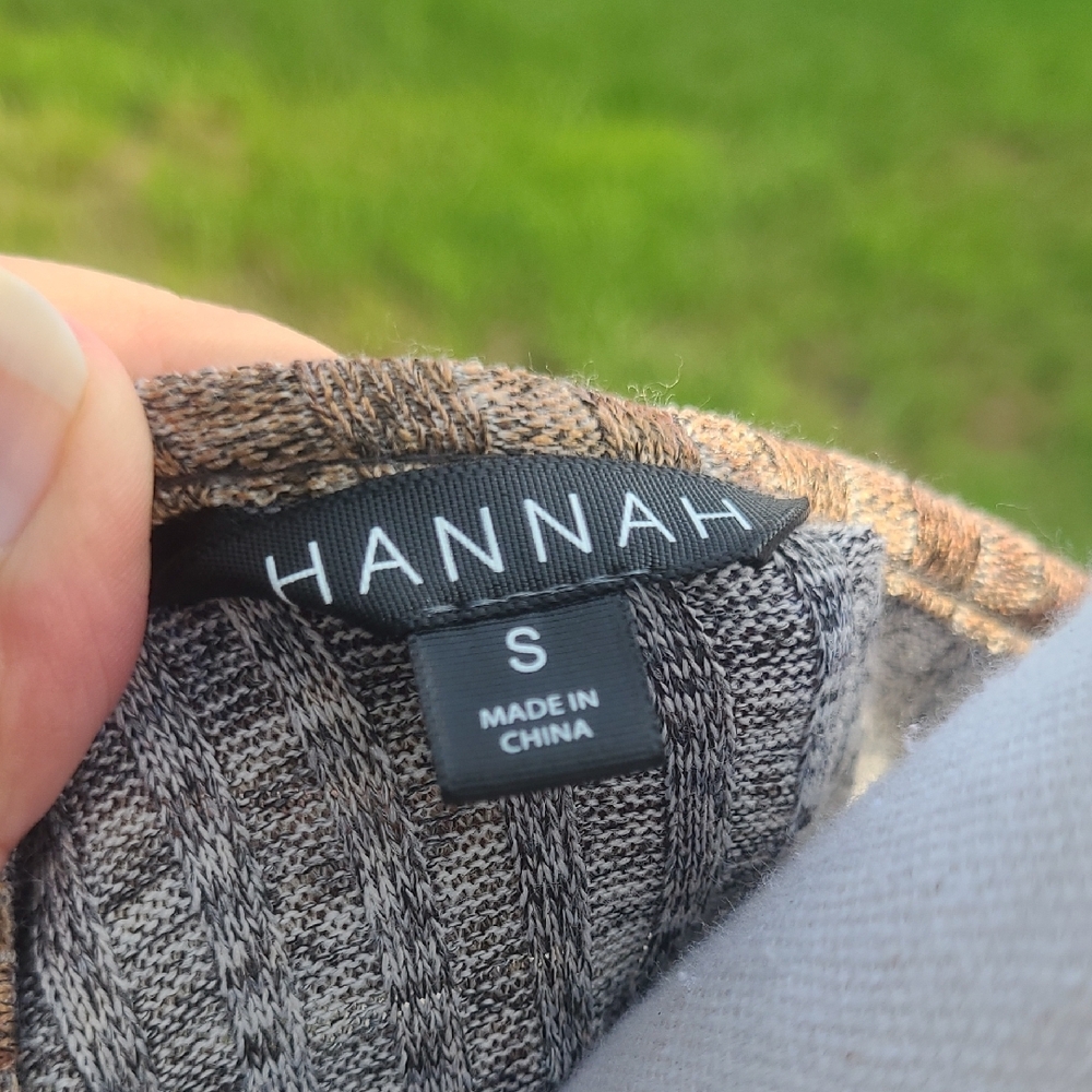 Hannah Striped Ribbed Crewneck Sweater in Blue and Brown - Picture 2 of 5